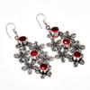 Mozambique Garnet Gemstone Handmade 925 Silver Plated Jewelry Earring 2.46"