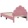 Children s Bed Frame with Headboard Pink 80 x 160 cm Velvet