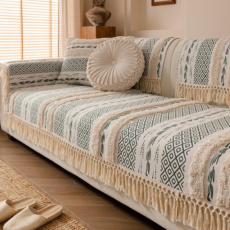 Универсальный чехол на диван из толстого льна «Четыре сезона», устойчивый к царапинам от кошек, протектор для дивана для мебели Airbnb