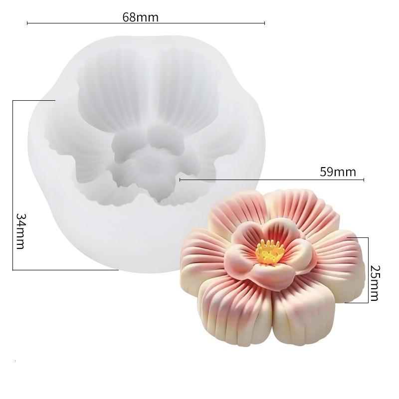 3D Цветочная ароматическая свеча силиконовая форма DIY Цветочная мыльная гипсовая смоляная форма для шоколадного печенья торта форма для выпечки