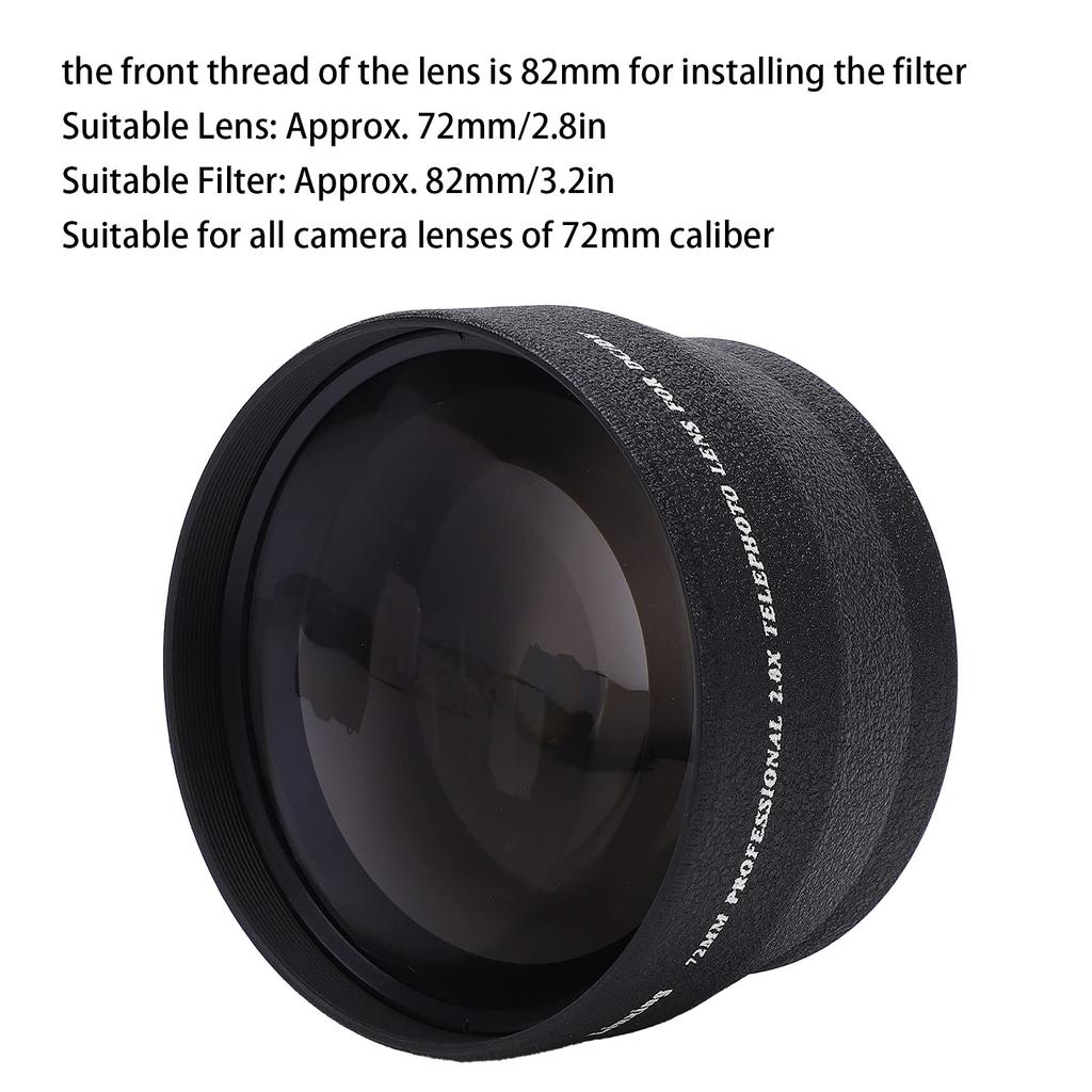 Vbestlife Telephoto 72mm 2x Magnification Camera Super Telephoto Suitable for All 72mm Aperture Camera Lenses Lens, High-Definition Lens,
