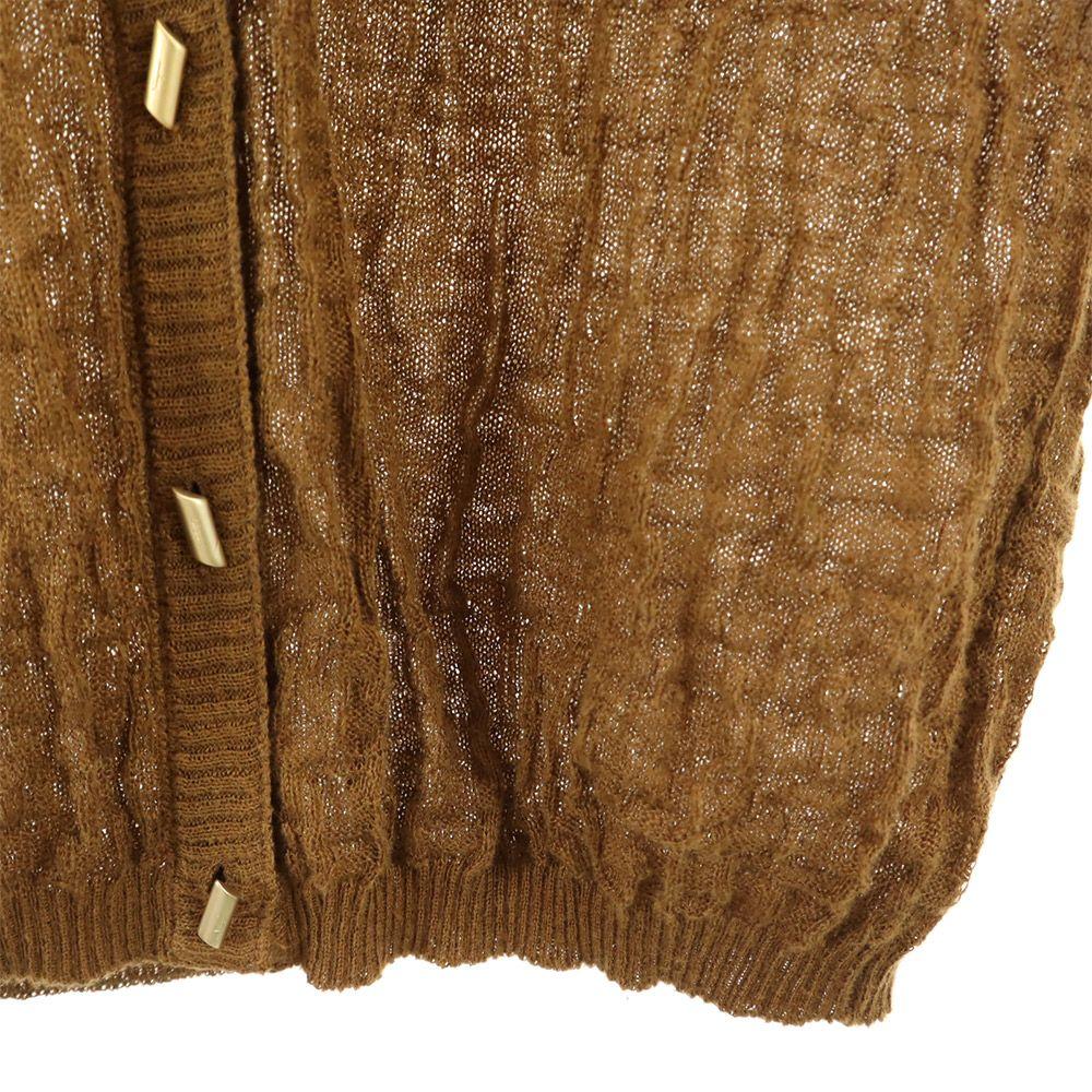 Salvatore Ferragamo Льняной кардиган с V-образным вырезом и длинными рукавами M Коричневый Женский Б/у