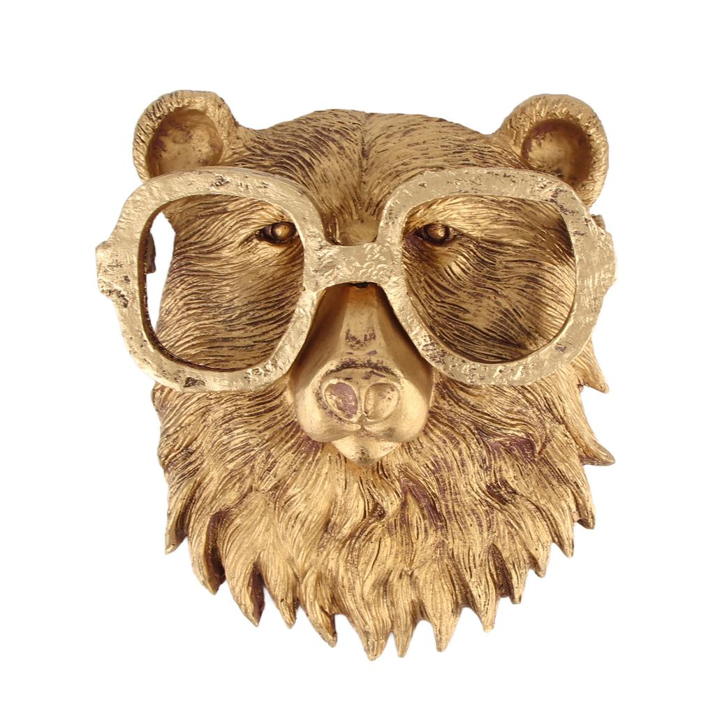 Home Decor Waterproof Bronzed Resin Animal Hanging Sculpture Sunscreen Animal Head Wall Hanging Ornaments Home Decor