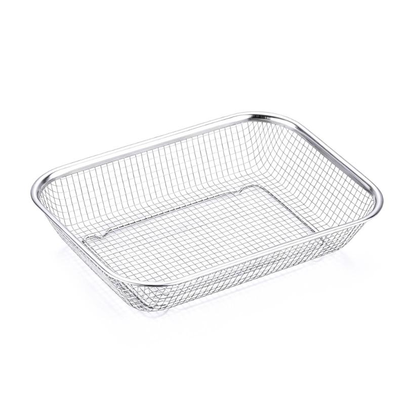 Корзина для посудомоечной машины Нержавеющая сталь Держатель для столовых приборов Посудомоечная машина Сетчатый Слив Безопасный Многофункциональный Прямоугольный Маленький