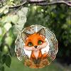 Fox Themed 2D Wind Spinner Garden Decor Metal Wall Art for Outdoor Yard Patio All Season Hanging Ornament No Electricity Needed