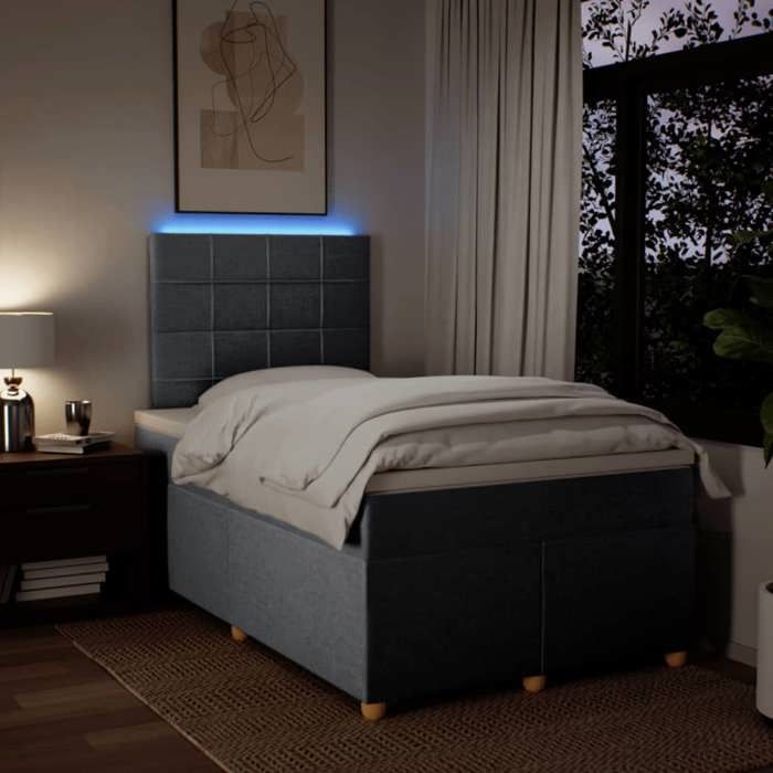Maison Exclusive - Sommier à lattes de lit et matelas gris clair 120x190 cm tissu