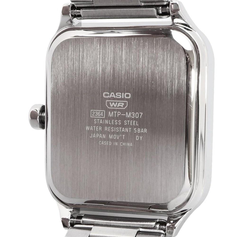 Casio Стандартные мужские часы MTP-M307D-1BV Круглые Прямоугольные 24-часовые Многофункциональные Аналоговые Черные