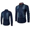 Men's  Casual Fashion Slim Fit Denim Cotton Long Sleeve Shirt Top Blouse