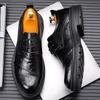 Fashion Cow Leather Formal Shoes Lace Up Men Oxfords Thick Bottom Men Fashion Wedding Party Men Dress Shoes Italian Designer Male Shoes