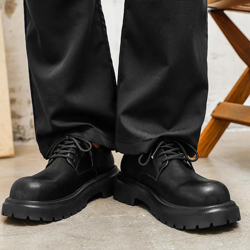 Fashion Non-Slip Men Casual Shoes All-match Men Coiffeur Footwear Luxury Brand Thick Bottom Male Dress Shoes Lace-Up Men Shoes Wedding