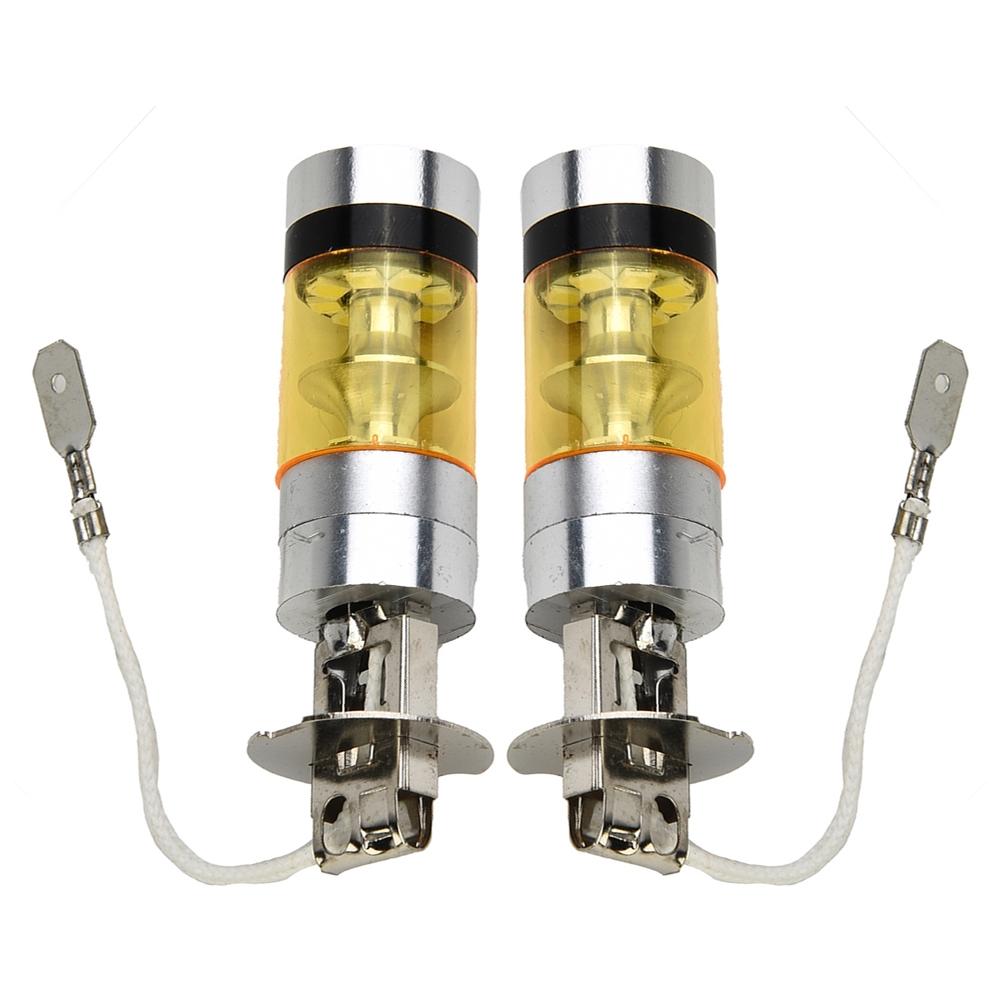 Желтые светодиодные лампы 12-24В Алюминиевый сплав 4300К Замена H3 100Вт 2828SMD