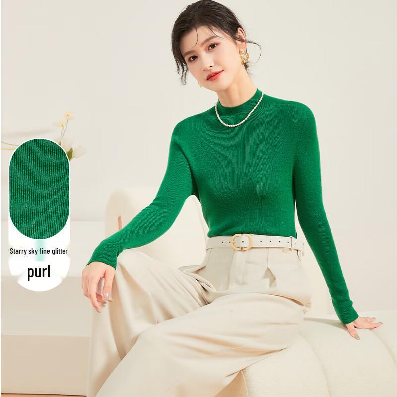 Jinju Women's Semi-High Collar Wool Sweater