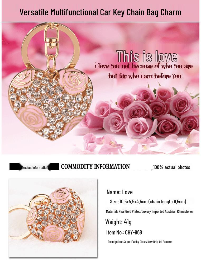 Корейский брелок с языком цветов сердца - Аксессуары-подвески из сплава в форме сердца