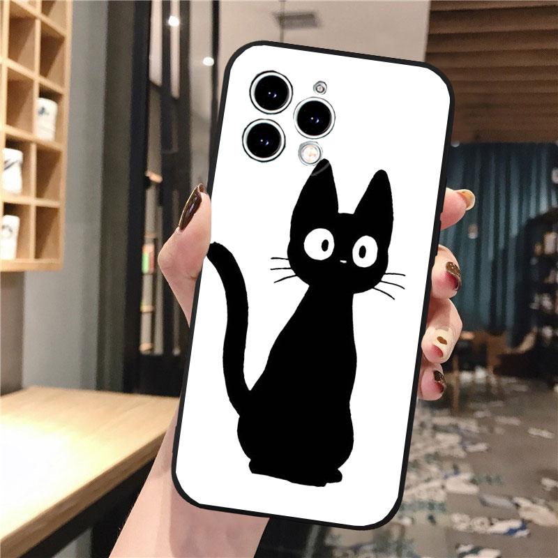 Чехол для телефона с черным котом для iphone 15 14 Pro Max 13 12 11 Pro Max XSMax XR 12 13 mini 14 Plus