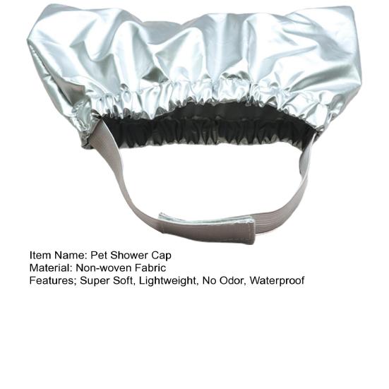 Yousheng Pet Shower Cap Super Soft Elastic Band Waterproof Ultra-Light Easy-wearing Keep Ear Dry Non-woven Fabric Pet Shower Cap Ear Prevention Cover