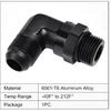 EVIL ENERGY 8AN Flare to 8AN ORB Male Swivel Adapter Fitting 90 Degree Black