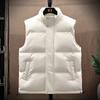Cotton Vest Jacket Men's New Down Sleeveless Jacket Men's Solid Color Jacket Winter Warm Vest Jacket Windbreaker Clothing