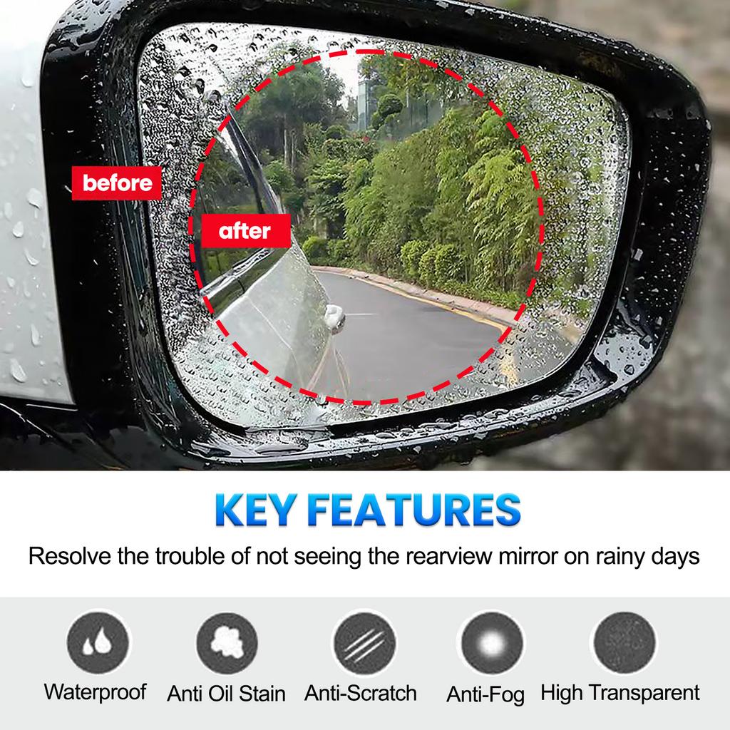 Наклейка на зеркало заднего вида автомобиля, водонепроницаемая, противотуманная, прозрачная, водонепроницаемая, для ванной, грузовика, внедорожника, дождливый день