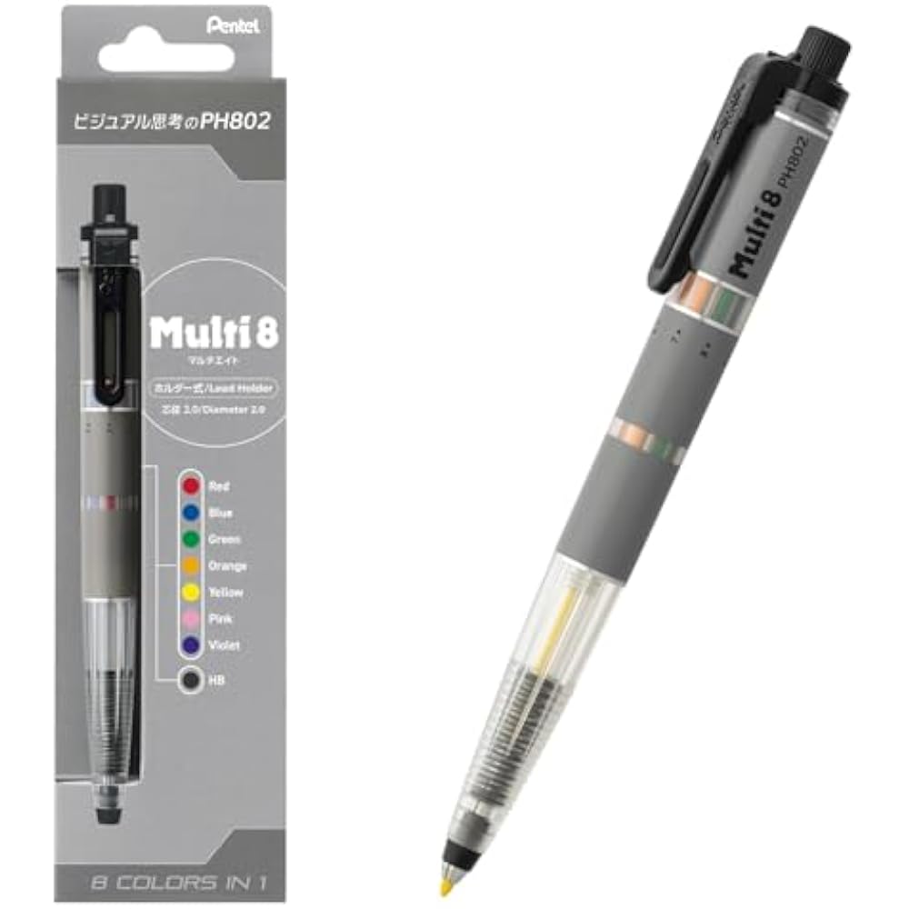 Многоцветный механический карандаш Pentel XPH802, 8 цветов грифеля
