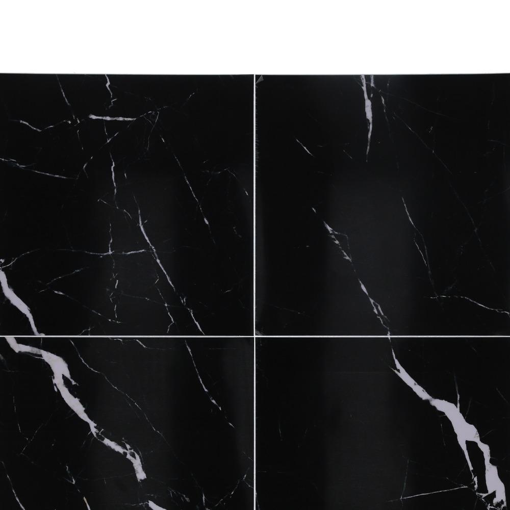 4Pcs Black (Dark Coffee) Self Adhesive Floor Decals Marble Tile Stickers  for Stairs