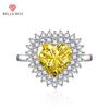 Classic Love Heart Opening Resizable Rings For Women Zircon Engagement Party Fine Jewelry Gift
