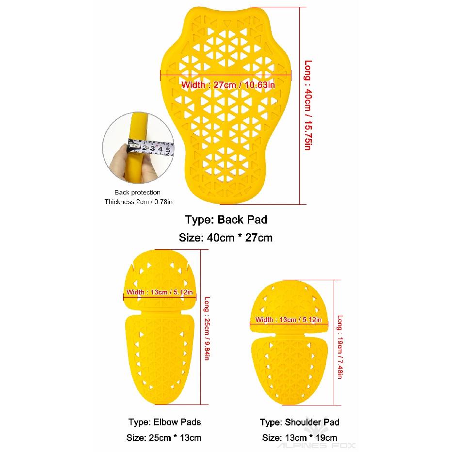 Universal Built-In Protective Gear CE2 Certified Motorcycle Jacket Insert Back Protector Motorbike Motocross Shoulder Elbow Pads