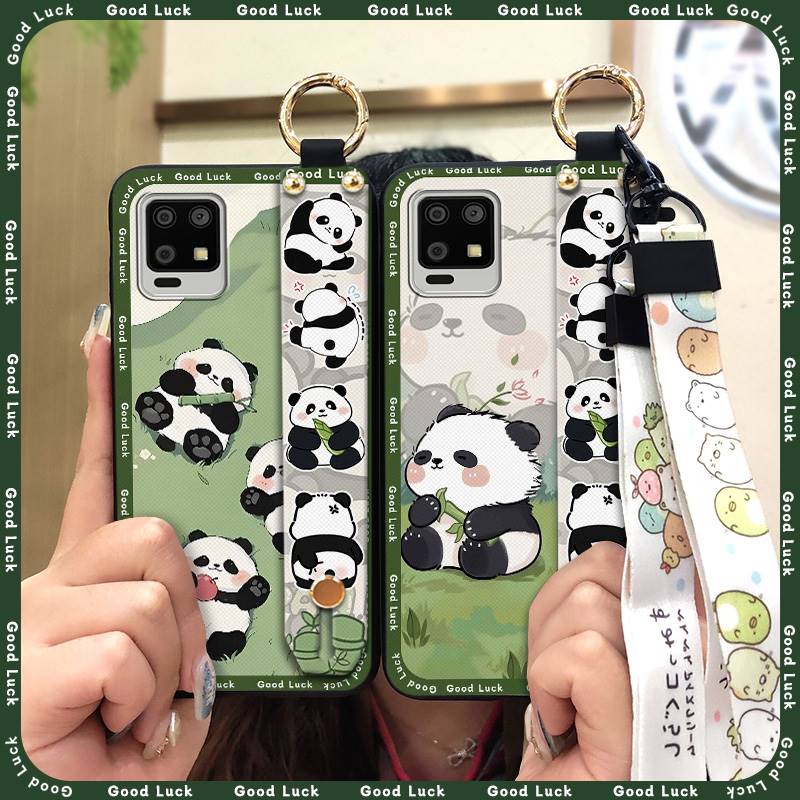 Грязеотталкивающий Прочный Чехол для Телефона Для Sharp Aquos Zero6/Aquos Air Шнурок Противоударный Ударопрочный Ремешок на Запястье Кольцо-Подставка Панда