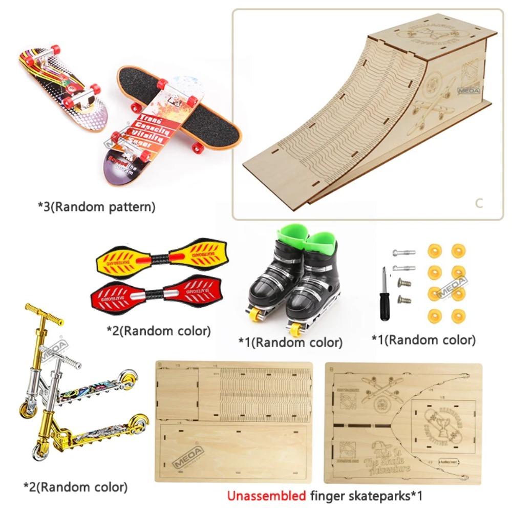 Wooden Finger Skateparks Kits Fingerboards Display Rack Metal Alloy Bridge Plastic Finger Boarding Fingertip Toys Digital Deck