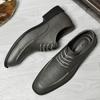 2025 Новая Повседневная Кожаная Деловая Обувь для Мужчин Дизайнерская Уличная Офисная Обувь на Плоской Подошве Натуральная Кожа Формальная Обувь на Шнуровке для Ходьбы