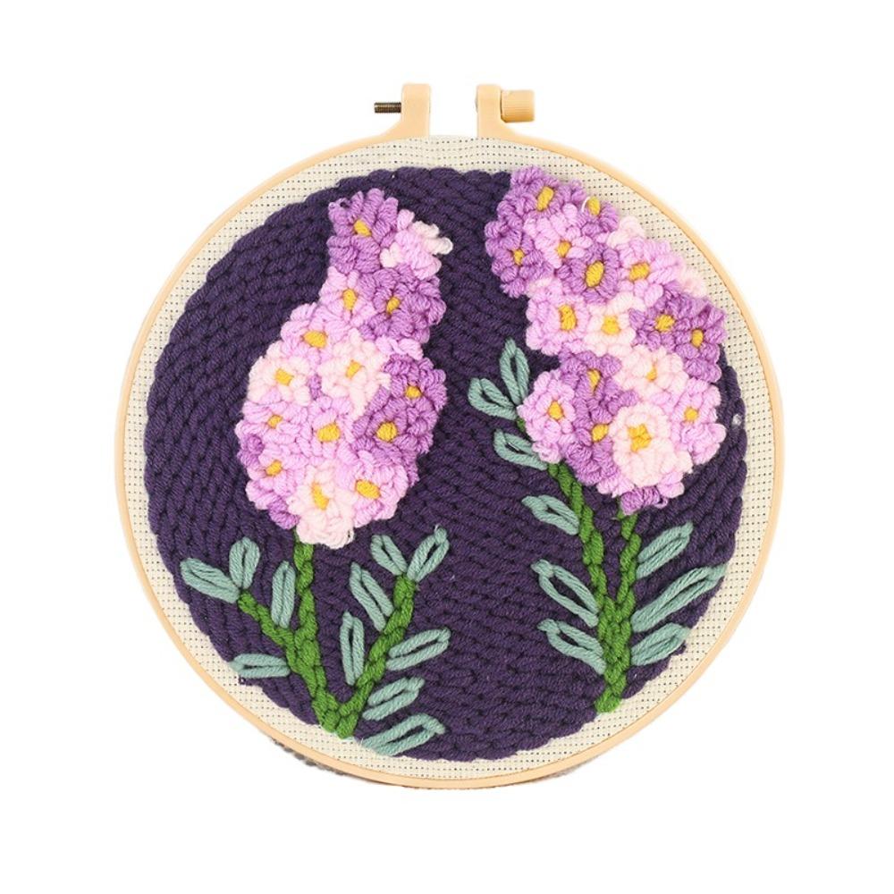 Handmade Punch Needle Set Flower Pattern Rug Punch Embroidery Starter Kit  Educational Toys