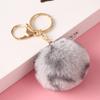 Furry Leopard Pendants Keychain Key Rings Holder Heart-shaped Decorated Accessories