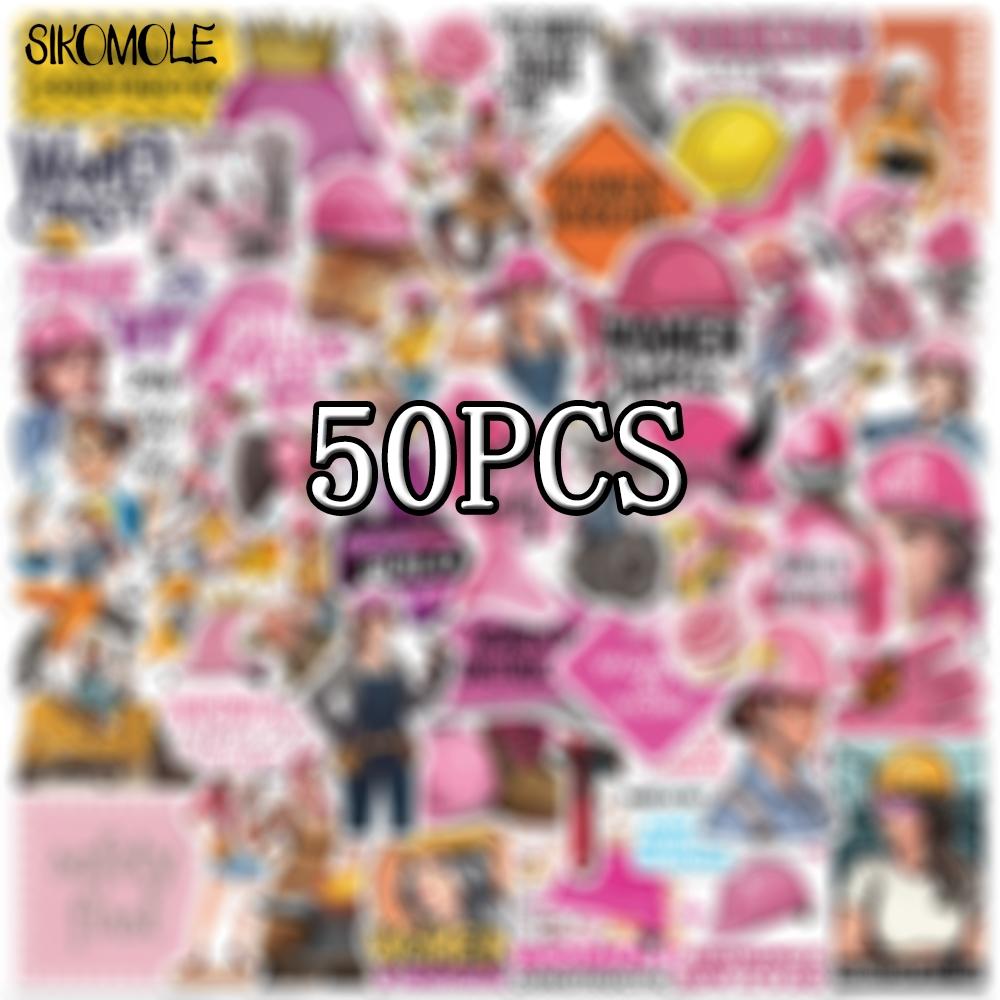 1050 100PCS Cartoon Female Safety Helmet Stickers Aesthetic Decals Toy Guitar Bicycle Laptop Luggage Car Graffiti Kids Sticker