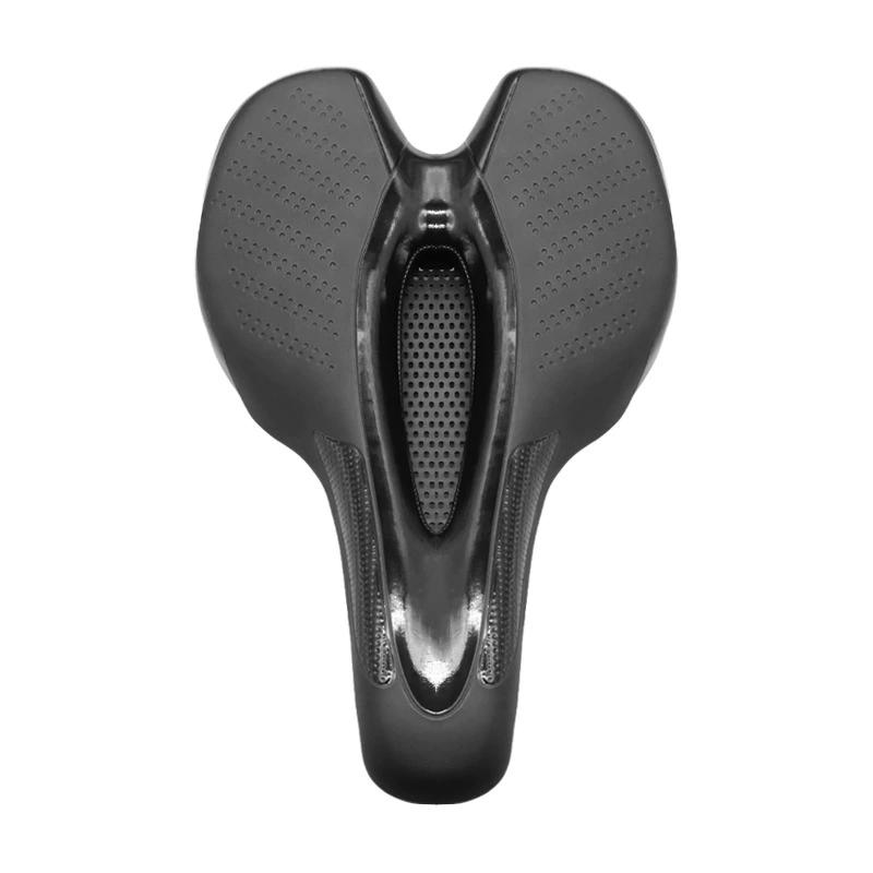 Asiento de bicicleta con luz trasera LED recargable por USB sillín ergonómico para ciclismo