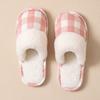 Plaid cotton slippers women's autumn and winter cold-proof indoor non-slip soft-soled warm cotton shoes men's winter