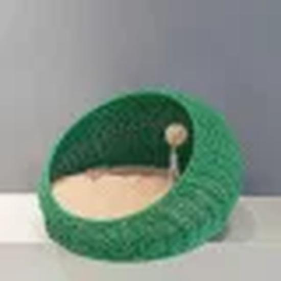 Hand-Woven Rattan Cat Cage Pet Bed Warm Autumn Winter Pad Removable Washable Doghouse Hammock for Cats