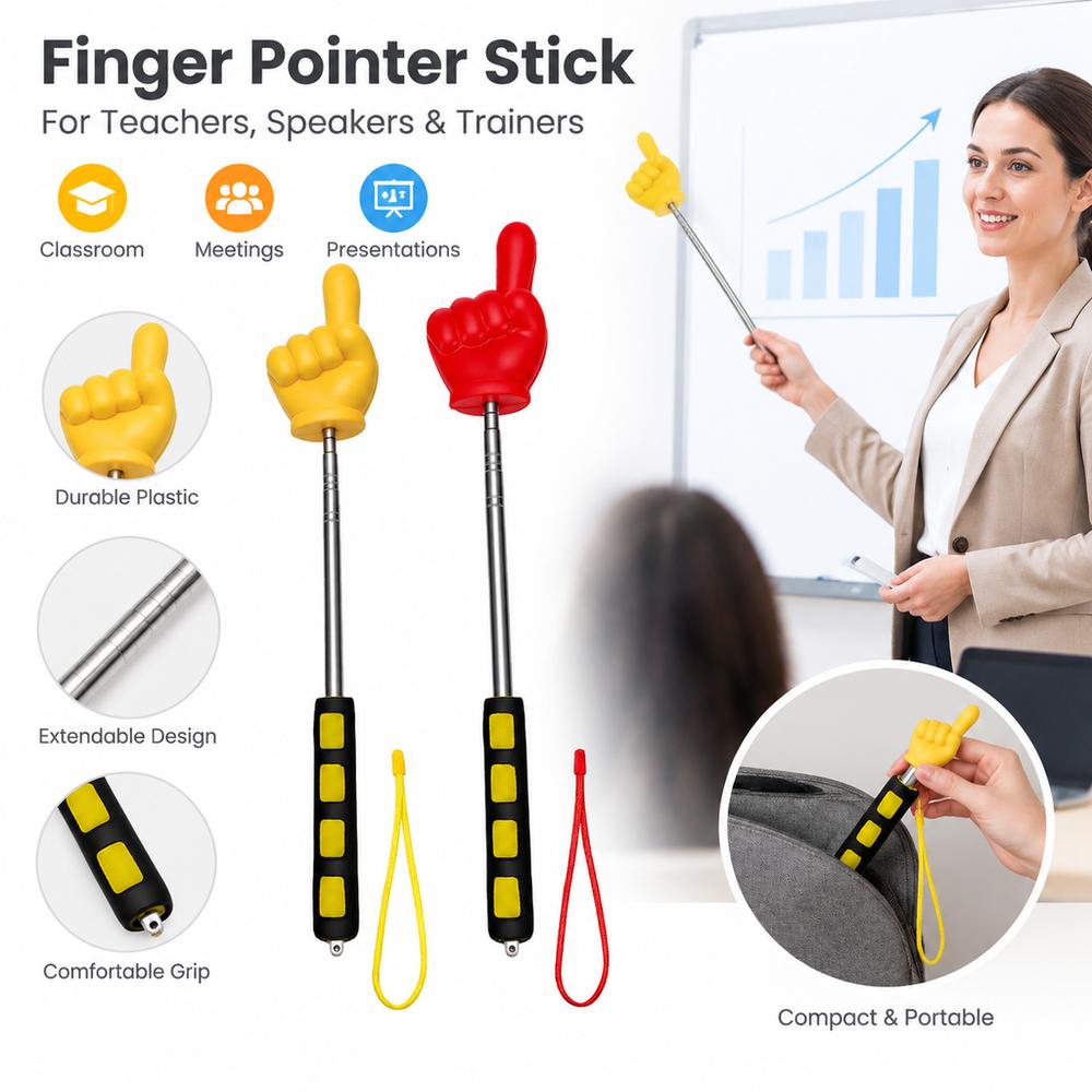 2pcs Telescopic Telescoping Teacher Pointer Soft Grip Handle Teacher Hand Pointer Reading