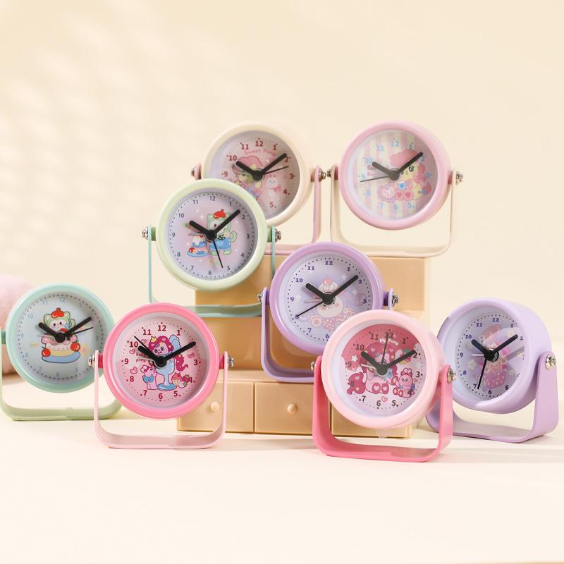 Cute children's desktop mini clock high-value student special seat clock boys and girls silent pink alarm clock