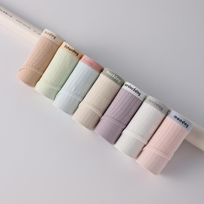 7Pcs Women's Panties Cotton Underwear Week Pants Girls Briefs Solid Panty Breathable Underpants Sexy Low Waist Female Lingerie
