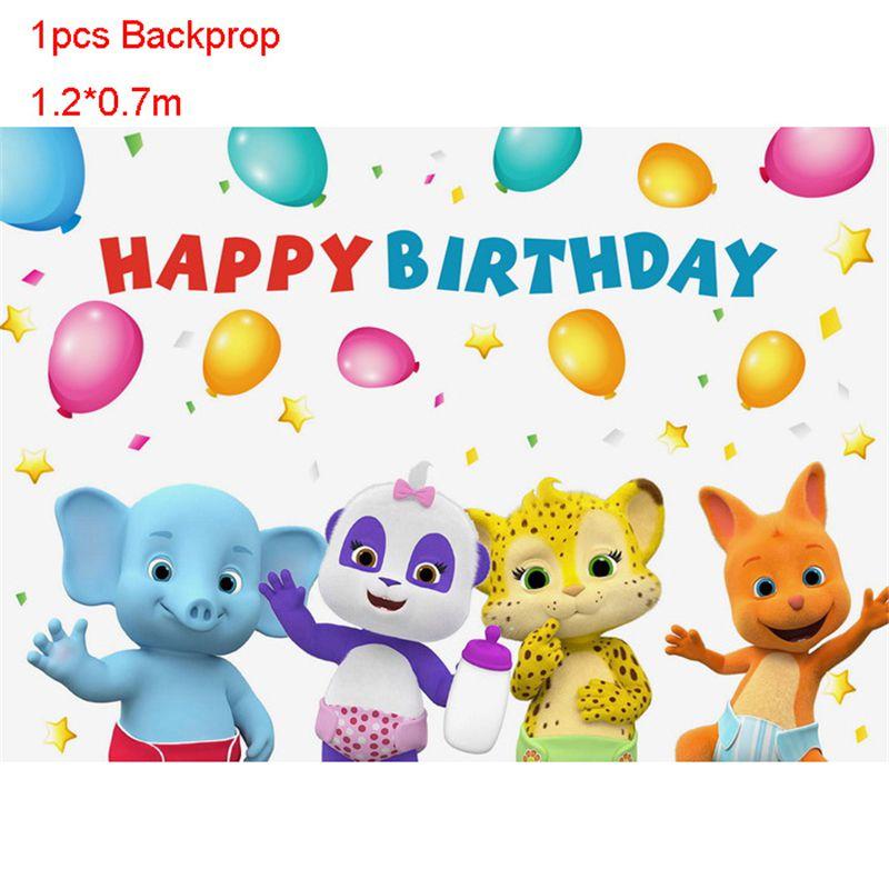 Полный набор праздничных принадлежностей в стиле «Слово-праздник» для веселого празднования детского дня рождения, включая тарелки, стаканы и топперы для торта