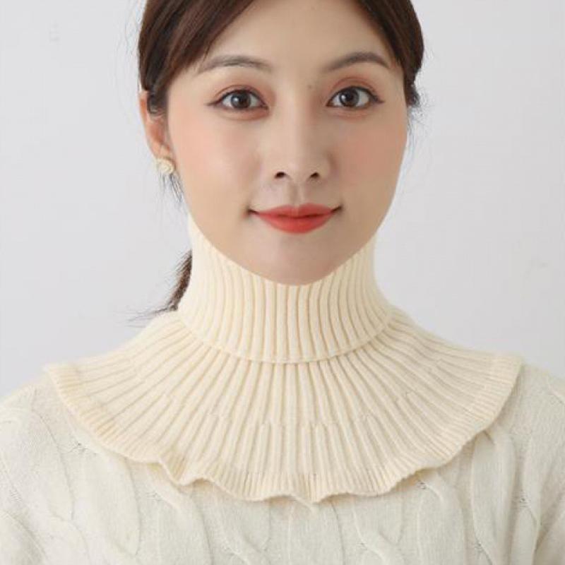 Women Warm Windproof Winter Knitted Fake Collar Turtleneck Knitted False Fake Collar