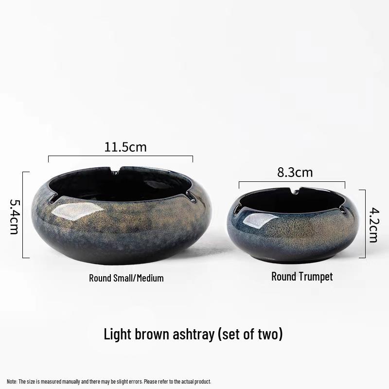 Large Ceramic Ashtray – Creative Retro Chinese Style for Living Room or Office