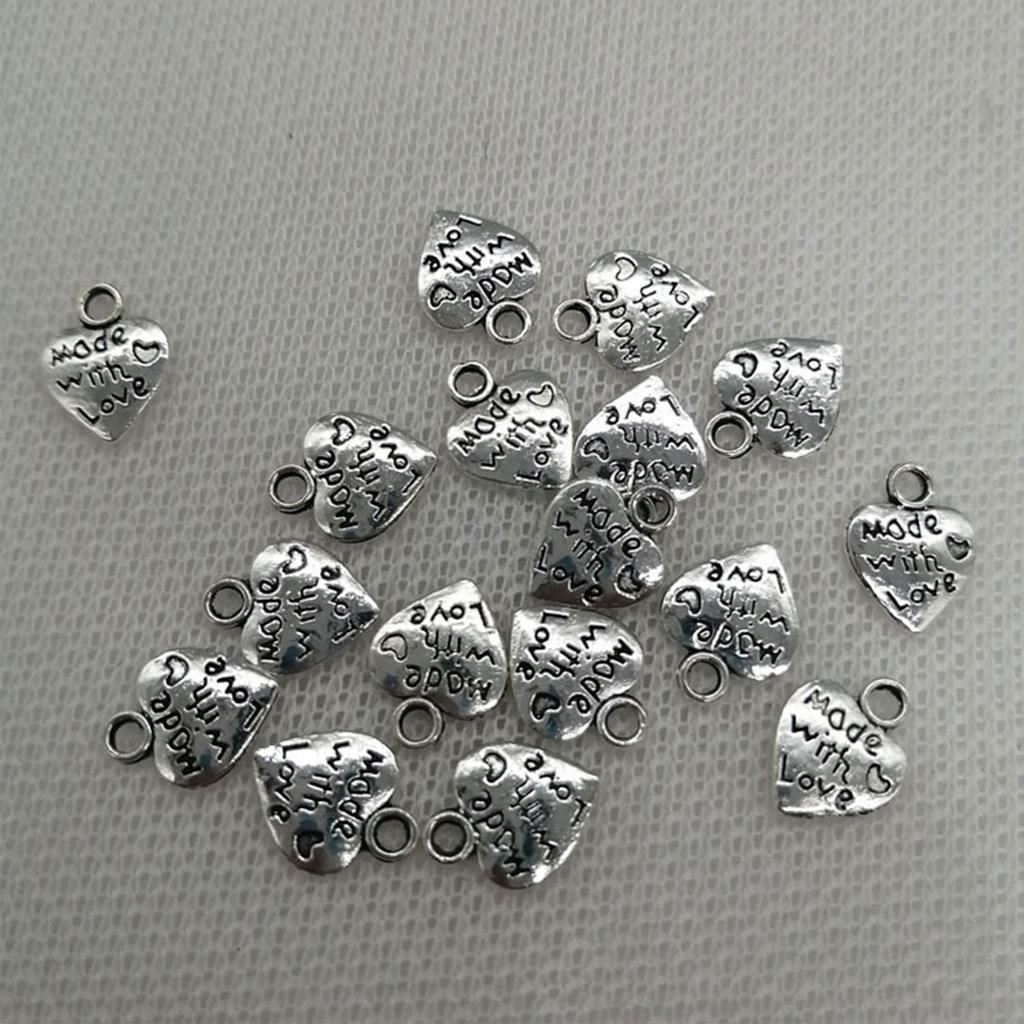 60 шт. Подвеска в форме сердца с любовью 12x10 мм, тибетские антикварные серебряные подвески, изготовление ювелирных изделий своими руками, ручная работа