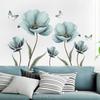 2Pcs/Set Blue Painted Flower Wallpaper Bedroom Porch Home Wall Beautification Decorative Wall Stickers