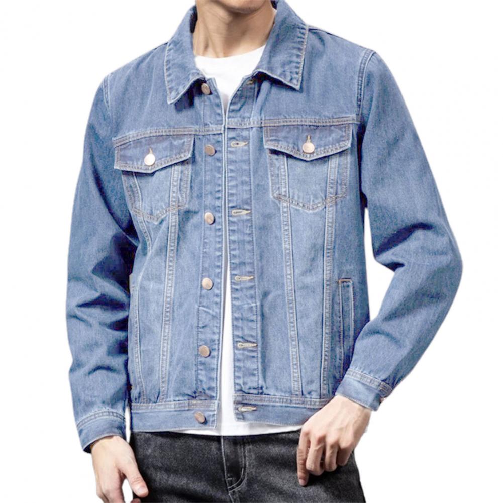 Мужское джинсовое пальто Masculina Slim в стиле ретро, классическое синее повседневное хлопковое пальто больших размеров