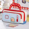 Dopamine Color-blocking Pencil Case Handheld Multi-functional Large Capacity Niche Design High-value Appearance Stationery Bag