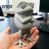 Статуэтка лягушки со скрещенными руками, 3D-печатная фигурка, Мини-украшение для рабочего стола, Симулированная модель, Коллекционная фигурка Цундере с руками, стоящая на столе,