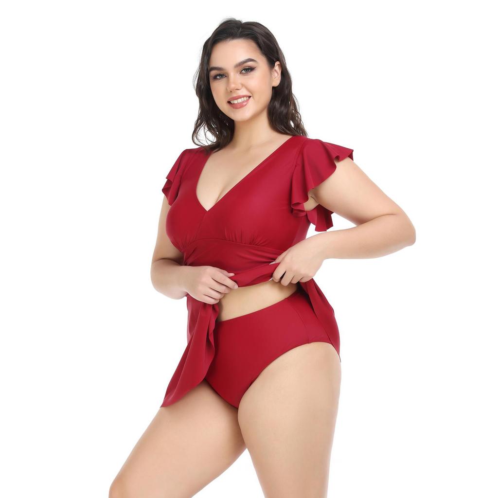 Женский купальник большого размера, новая мода, сексуальные бикини из двух частей, купальники больших размеров, пляжное платье