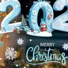 2026 Merry Christmas Window Cling Removable Waterproof PVC Winter Christmas Happy New Year Static Glass Sticker Holiday Party Decoration Decal