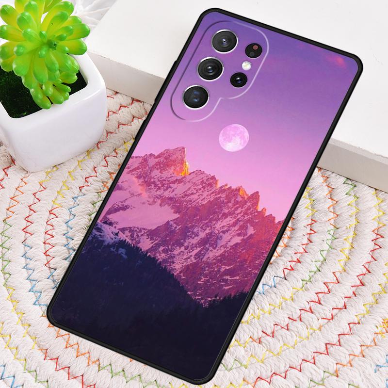 Силиконовый чехол для телефона Samsung Galaxy note 10 pro S26 S25 S24 S23 S22 S21 Plus S25Ultra с рисунком Мраморная гора и Луна Capa Cover