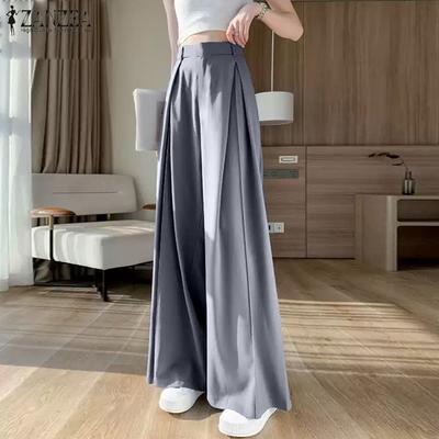 Женские повседневные брюки с эластичной резинкой на спине и широкими штанинами